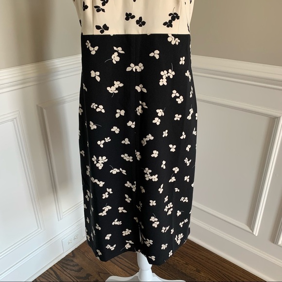 NWOT Ann Taylor Cream And Black Floral Print Dress Size 6 - Picture 3 of 8